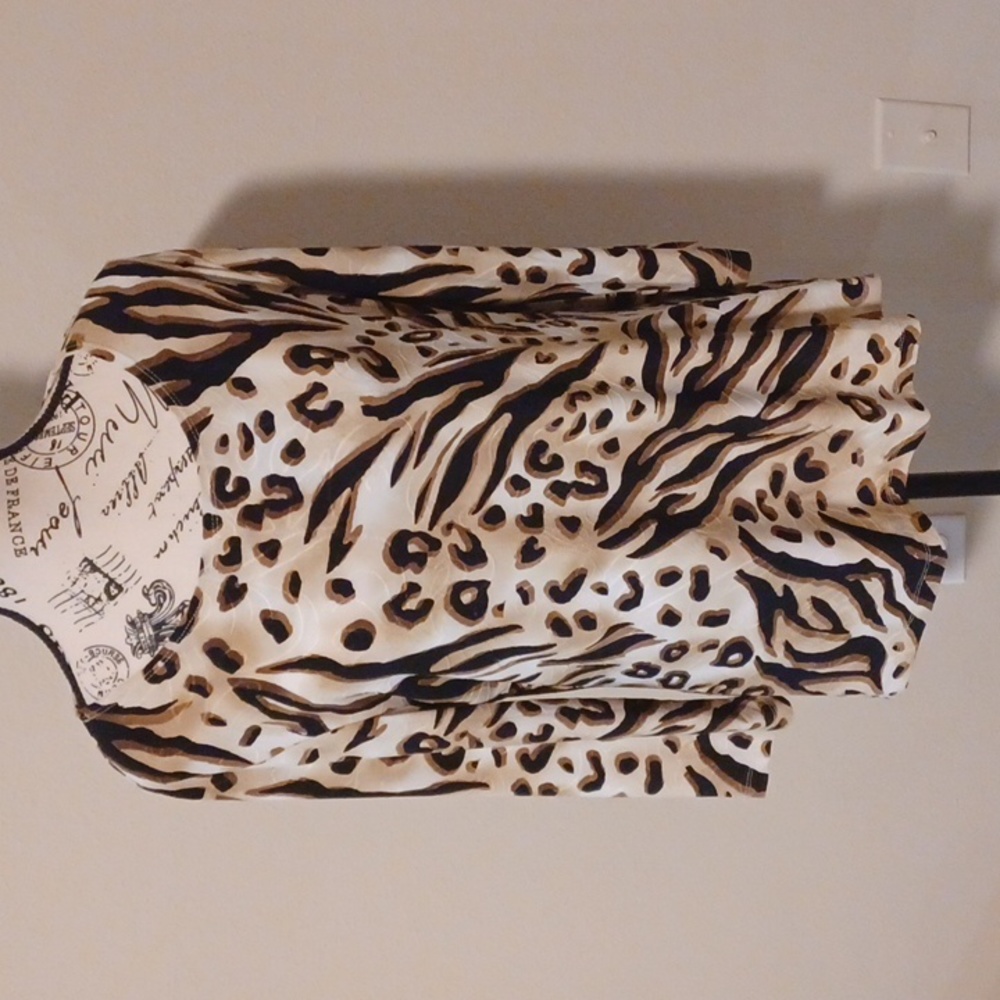 JM Collection Fall Cheetah Print Blouse